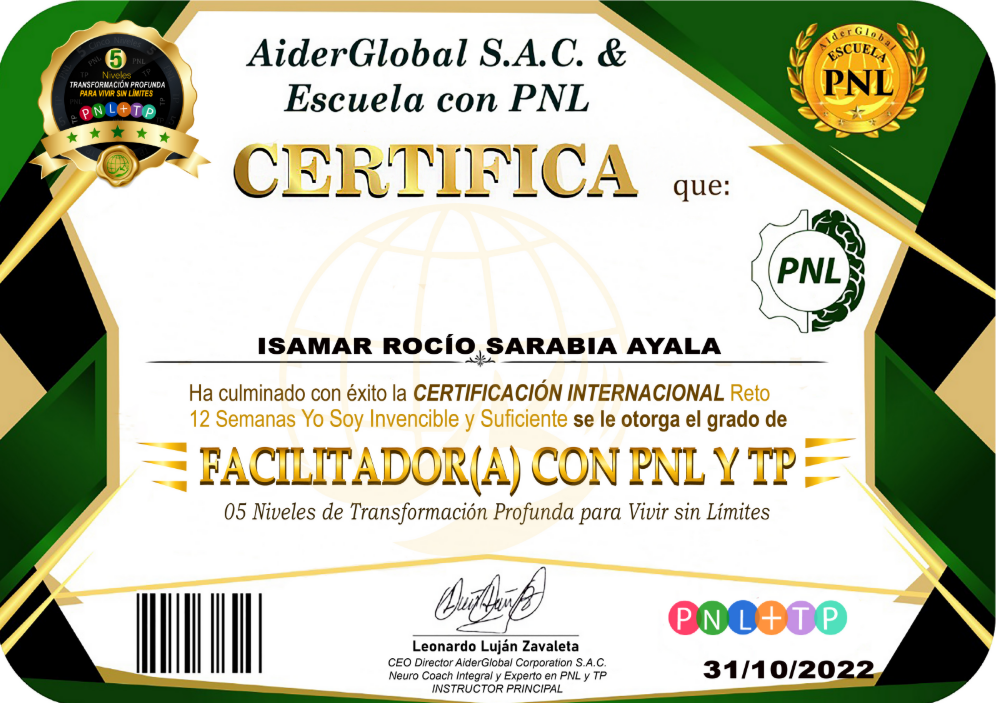 Certificado Coaching Ontológico